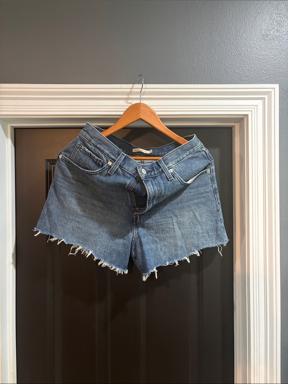 Levi's Medium Blue Cutoff Denim Shorts